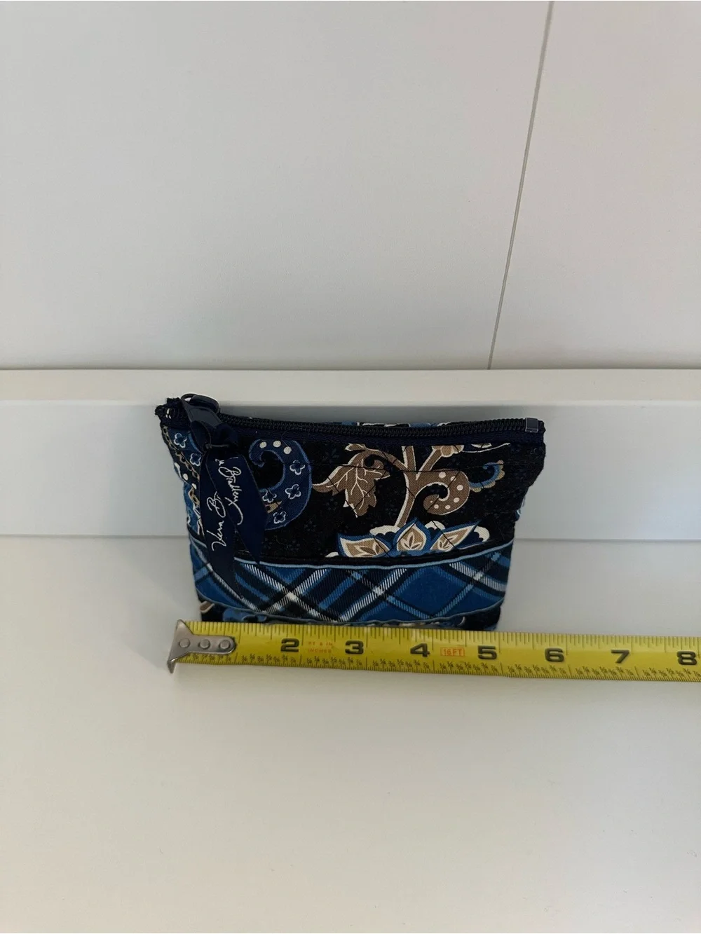 Vera Bradley Midnight Paisley Quilted Coin Purse Zip Wallet Card Holder Pouch